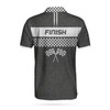 Racing Start And Finish Short Sleeve Polo Shirt, Black And White Checker Pattern Polo Shirt, Best Racing Shirt For Men