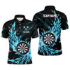 Personalized Blue Frozen Icy Darts Polo Shirts Customized Dart Shirts For Men Darts Team Jerseys