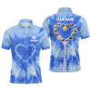 Personalized Blue Tie Dye With Heart Billiard Men Polo Shirts Custom Unique Billiard Shirts Gifts