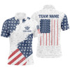 Custom Grunge American Flag Billiard Polo Shirts For Men Custom Patriotic US Flag Design Billiard Shirts