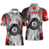 Personalized Canada Flag Billiard Men Polo Shirts, 8 Ball Pool Canadian Billiard Shirts For Patriot