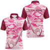 Custom Pink Camo Mens Golf Polo Shirts custom golf outfit for mens, team golf shirt