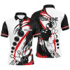 Custom Black and white retro bowling league jerseys custom Men Bowling Polo Shirt, gifts for bowlers