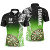 Personalized 3D Dart Board Green Version Men Polo Shirts Custom Dart League Shirts Dart Jerseys