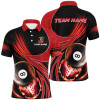 Personalized 3D Red Jerseys Billiard 8 Ball Men Polo Shirts Custom Team League Billiard Shirts