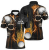 Custom Mens golf polos shirts custom skull golf fire golf apparel, cool polo shirts for mens