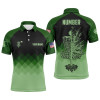 Custom Dark Green Geometric Mens Disc Golf Polo Shirts Customized Disc Golf Shirts For Men