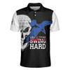 Life is Short Swing Hard Skull Albatross Polo Shirt, Golf Shirt For Men, Cool Gift For Golfers