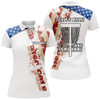 Custom American Flag Patriotic Womens Disc Golf Polo Shirt Custom Team Disc Golf Basket Shirts