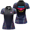 Custom Bowling pattern polos Shirts For Women, Personalized Bowling Team Jerseys