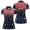 Custom Women Bowling Polo Shirts Custom Navy And Red Retro Bowling Team Shirts, Custom Bowling Jerseys