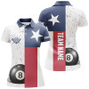 Custom Personalized Grunge Texas Flag Billiard Women Polo Shirts Custom Patriotic Billiards Apparel Clothing