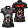 Custom Personalized Skull Spider Billiard Balls Women Polo & Quarter-Zip Shirts Custom Billiard Team Jerseys