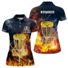 Custom Fire And Water Womens Disc Golf Polo Shirt Lightning Golf Shirts For Women, Disc Golf Gifts