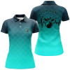 Custom Bowling Heartbeat Pulse Line Blue Argyle Custom Bowling Team Shirts For Women