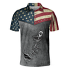 Crack Fishing American Flag Short Sleeve Polo Shirt, Patriotic Polo Shirt, Best Fishing Shirt For Men