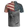 Crack Fishing American Flag Short Sleeve Polo Shirt, Patriotic Polo Shirt, Best Fishing Shirt For Men