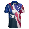 Golf Men Polo Shirt, Watercolor American Flag Short Sleeve Men Polo Shirt - Perfect Gift For Men, Golfers