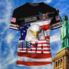 Custom 3D Eagle Usa Flag Pride American T Shirt, Happy 4Th Of July American Strong 3D Shirts, Eagle Shirt
