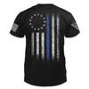 Thin Blue Line Betsy Ross Flag T Shirt, Black T Shirt Full Print With Usa Warrior Flag