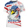 3D All Over Printed Independence Day Shirt, Happy American Eagle 4Th Of July Hoodie Aloha Beach Shirt, Hawaii Usa Shirt