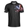 American Flag Golfer Black Version Golf Men Polo Shirt, Golf Ball Pattern Polo Shirt, Gift For Golfers