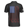 American Flag Golfer Black Version Golf Men Polo Shirt, Golf Ball Pattern Polo Shirt, Gift For Golfers