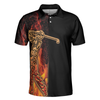 Your Hole Is My Goal Golf Polo Shirt, Black Flame Fragmented Golfer Polo Shirt, Best Golf Shirt - Perfect Gift For Men
