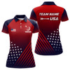 Custom Personalized Patriotic Us Flag Archery Polo Shirts For Women Custom Team Name Archery Jerseys Shirts