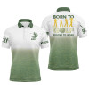 Custom Golf Men Polo Shirt - Green Pattern Custom Name Apparel - Personalized Gift For Golf Lover, Team - Born To Golf Forced To Work