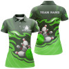 Custom Women Bowling Polo Shirt Custom Bowling Ball Pins Team League Jersey, Personalized Bowling Gift