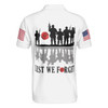 White American Flag Veteran's Day Men Polo Shirt, Lest We Forget Veteran Polo Shirt, Best Gift For Veterans