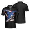 Golf Men Polo Shirt, American Flag Polo Shirt, Work Hard Golf Harder Men Polo Shirt - Best Gift For Men, Golfers, Teamwork