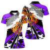 Custom 3D Dartboard Fire Women Darts Polo & Quarter-Zip Shirts Custom Camo Purple Darts Team Jerseys