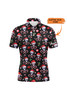 Custom Golf Men Polo Shirt - Funny Black Christmas Skull Pattern Custom Name Apparel - Personalized Gift For Golf Lover, Team