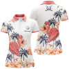 Custom Womens Pink Tropical Golf Polo Shirts, Personalized Flamingo Golf Shirts For Women, Golf Gifts