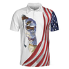 American Flag Golf Art Men Polo Shirt, Patriotic Golf Shirt For Golfers, Golf Gift Idea For American Lovers