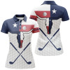 Custom Golf Texas Longhorn Skull Polo Shirt Texas Flag Golf Shirts For Women Patriotic Golf Gifts