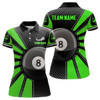 Custom Billiard 8 Ball Green Version Personalized Name 3D Polo Shirts For Women Custom Team Billiard Shirt