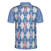 Men Polo Shirt - Blue Hot Golf Short Sleeve Polo Shirt, Argyle Pattern Fun Golf Shirt For Men