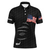 Custom Golf Men Polo Shirt - Golf Clubs American Flag 4th July Custom Name Apparel - Personalized Gift For Golf Lover, Team, Golfers, Patriotic