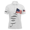 Custom Golf Men Polo Shirt - Golf Clubs American Flag 4th July Custom Name Apparel - Personalized Gift For Golf Lover, Team, Golfers, Patriotic