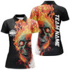 Custom Personalized Skull Bowling Shirt For Women Custom Team'S Name Flame Bowler Jerseys