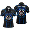 Custom Blue Lightning Thunder Mens Darts Polo Shirts Custom Darts Shirt For Men Dart Jerseys