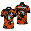 Custom Orange 8 Ball Pool Billiard Jersey For Men Custom Billiard Polo Shirts Team League Billiard Shirts