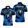 Custom Blue 8 Ball Pool Billiard Jerseys For Men Custom Billiard Polo Shirts Team League Billiard Shirts