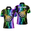 Custom Colorful Thunder Lightning Mens Darts Polo Shirt Custom Darts Shirt For Men Dart Jerseys