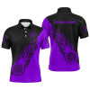 Personalized Purple Black Flame Mens Darts Polo Shirt Darts Shirt For Men Dart Jerseys