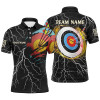 Personalized Archery 3d Target Thunder Lightning Pattern Customized Archery Polo Shirts For Men
