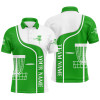 Personalized Disc Golf Basket Green White Mens Golf Polo Shirt Custom Disc Golf Shirts For Men